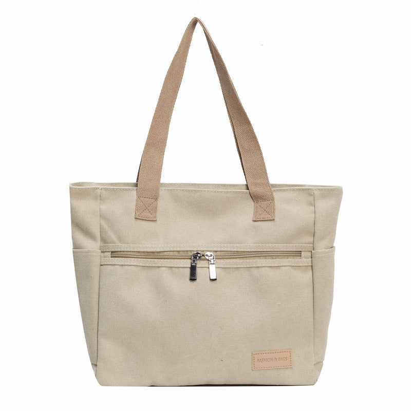 Women's Capacity Artistic Green Versatile Canvas Summer Bags