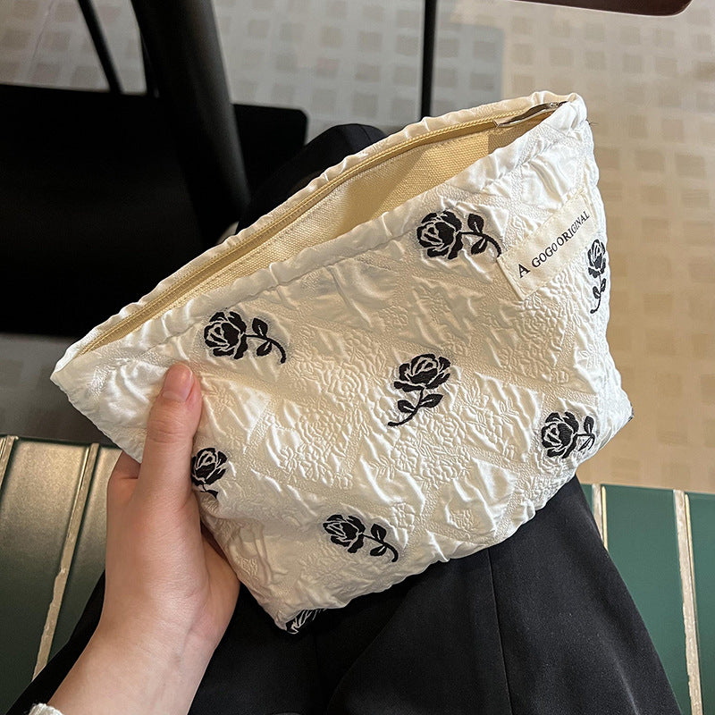 Popular Elegant Rose Printing Storage Liner Cosmetic Bags