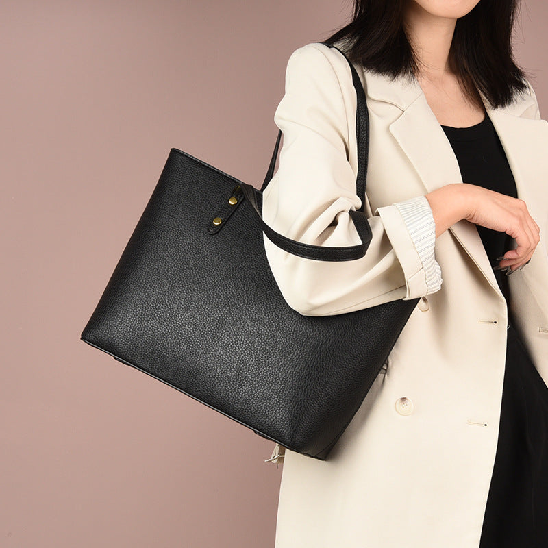 Women's Trendy Soft Leather Portable Large Commuter Shoulder Bags