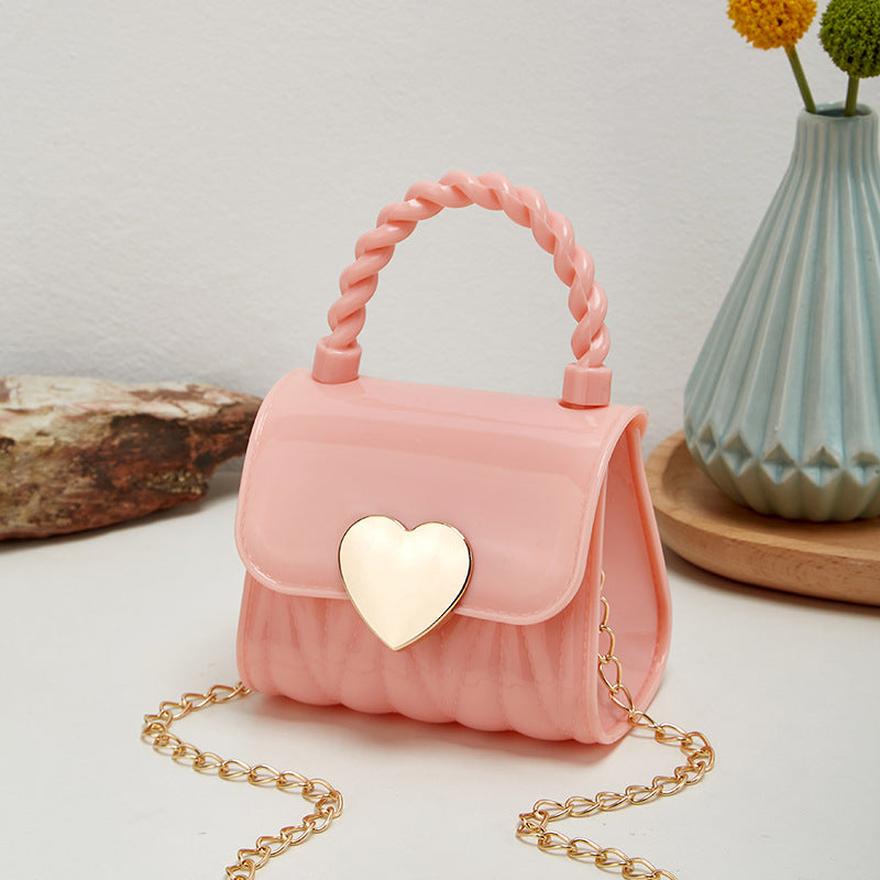 Children's Silicone Mini Color Sugar Love Crossbody Bags