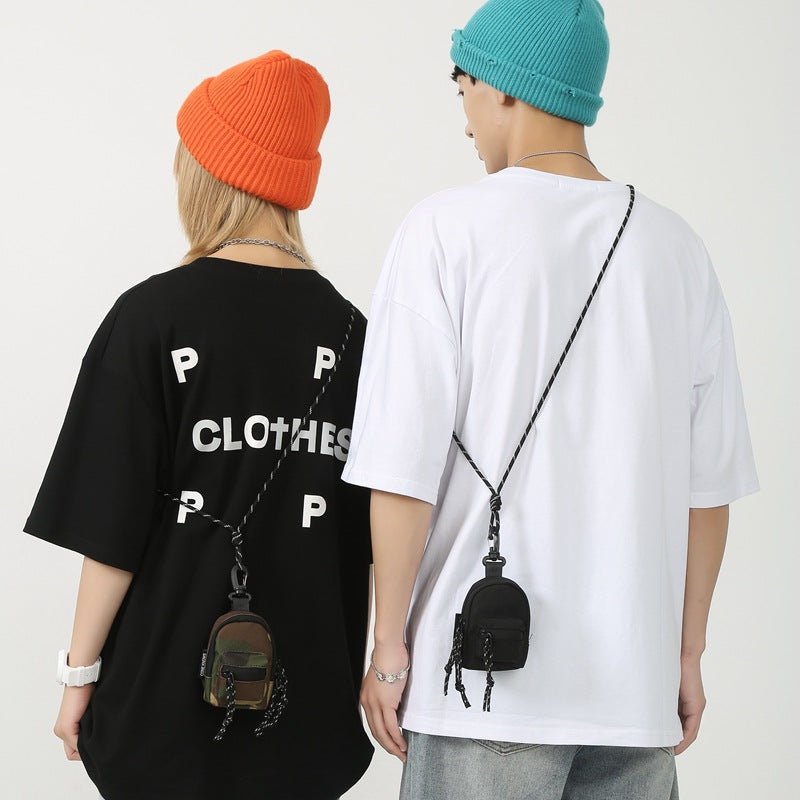 Men's Mini Earphone Bum Hip Hop Crossbody Bags