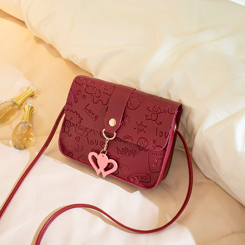 Women's Summer Fashion Embossing Female Korean Chain Small Square Bags