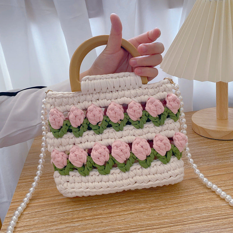 Tulip Hand-woven Strip Thread Material Gifts Handbags