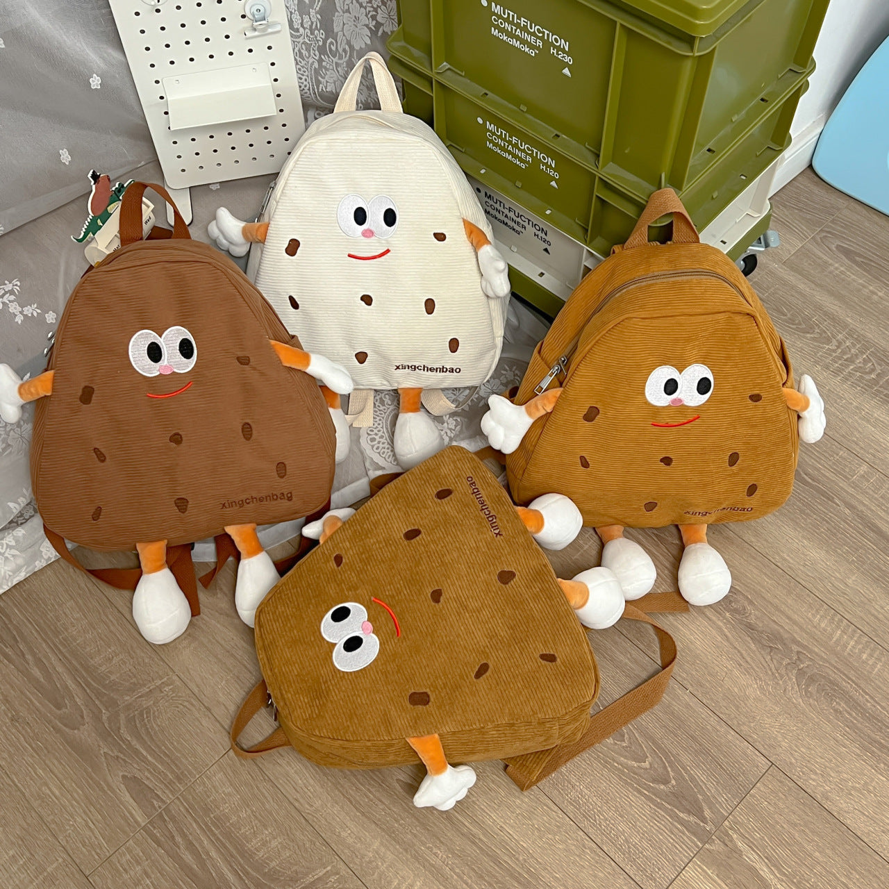 Women's Cute Cookies Ugly Corduroy Niche Cartoon Backpacks