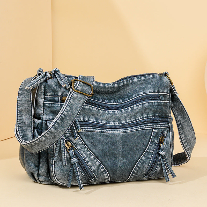 Women's Fashion Soft Leather Large Capacity Multilayer Women's Messenger Bag