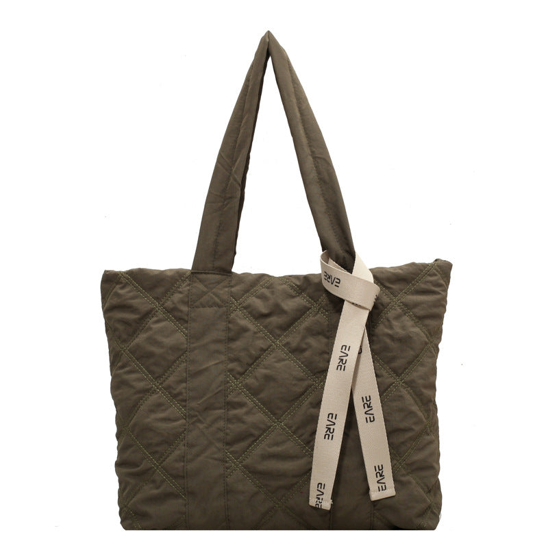 Women's Down Rhombus Large Capacity Class Tote Bags