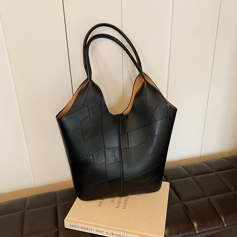 Women's Large Capacity Stitching Korean Commute One Shoulder Bags