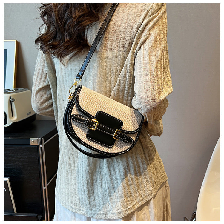 Women's Popular Advanced Texture Saddle Trendy Simple Shoulder Bags