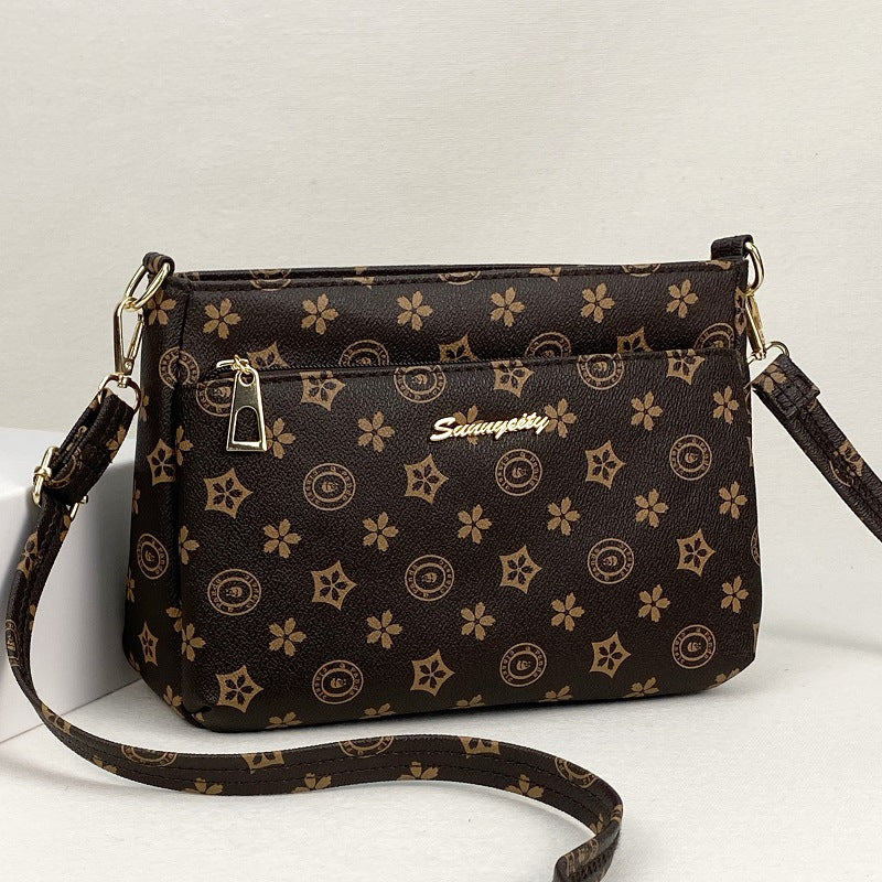 Women's Leather Wide Bottom Large Capacity Mother's Crossbody Bags