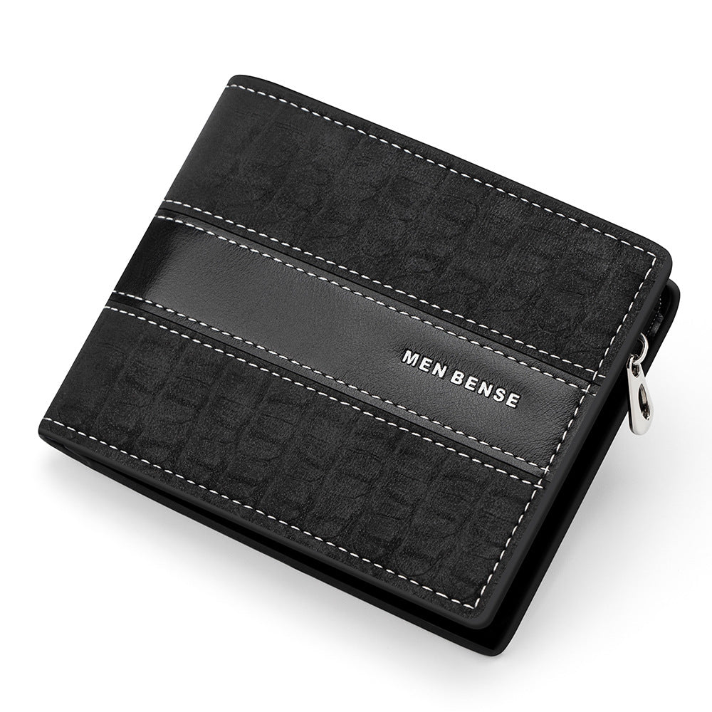 Men's Short Simple Light Luxury Zipper Sier Bags