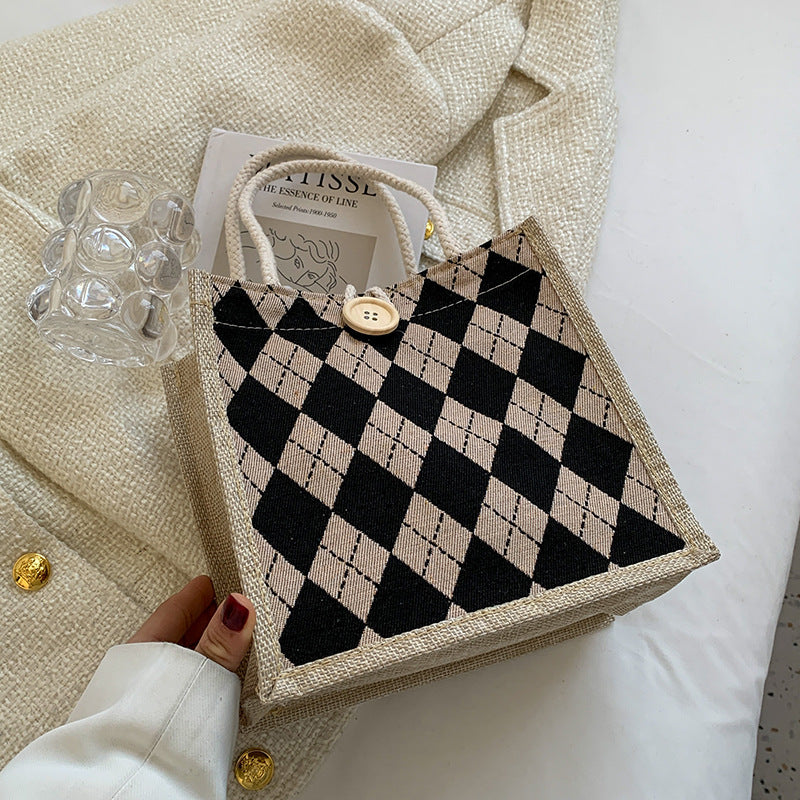 Women's Linen Fashion Out Style Western Lunch Handbags