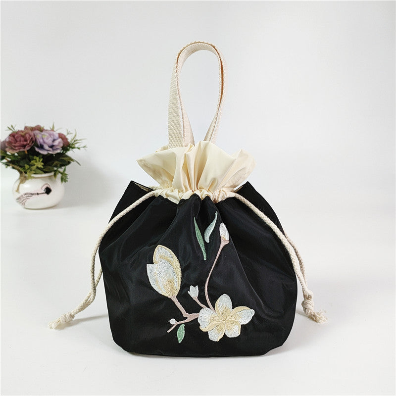 Versatile Embroidered Vintage Silk Cloth Mobile Handbags