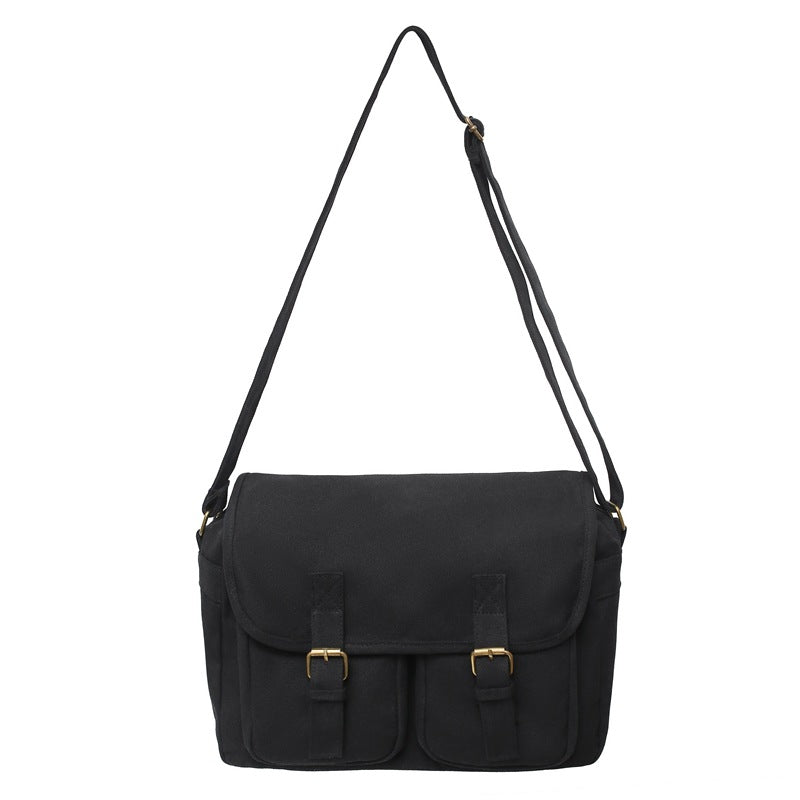 Street Trend Green Retro Leather Leisure Crossbody Bags