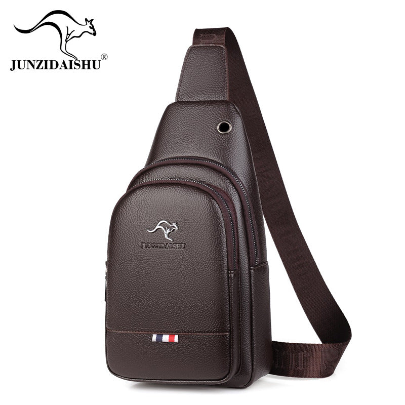 Men's Green Leather Couple Fashion Clothing Men's Chest Bags