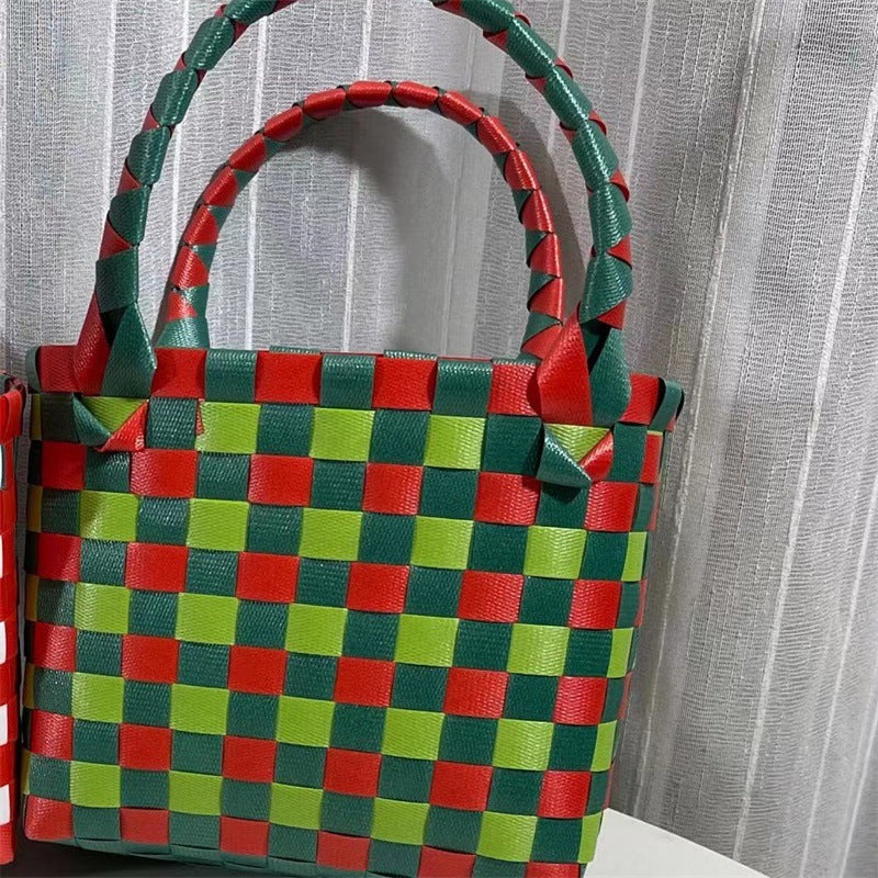 Woven Vegetable Basket Group Building Hand-made Wedding Companion Handbags