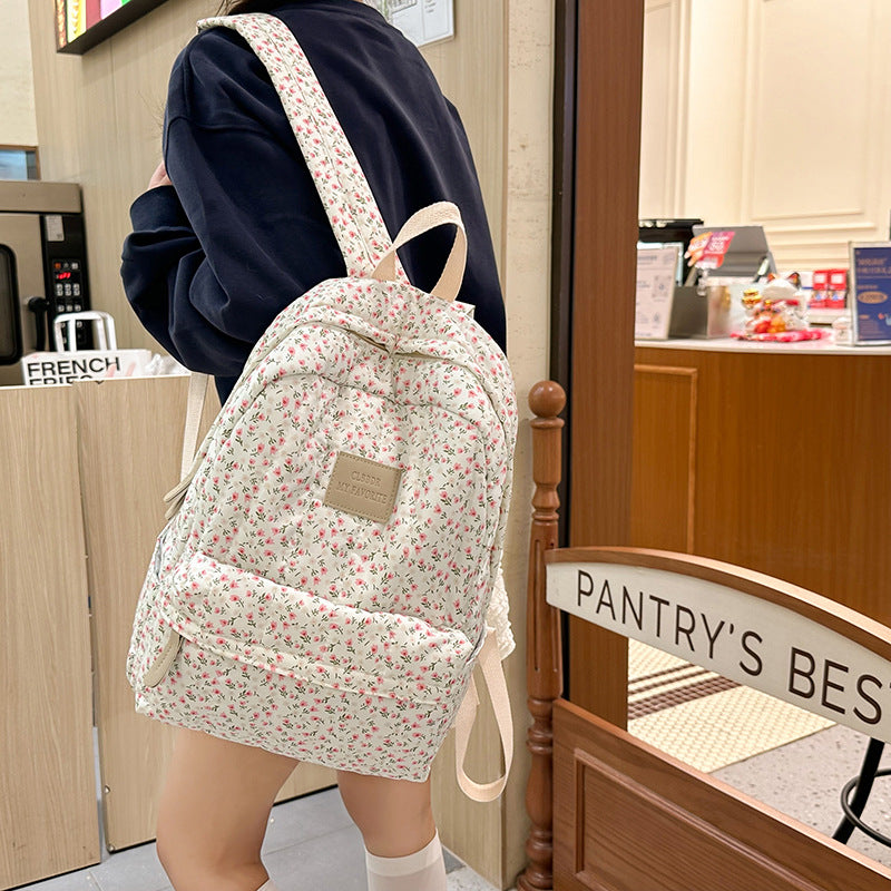 Slouchy Innovative Female College Clothes Floral Backpacks