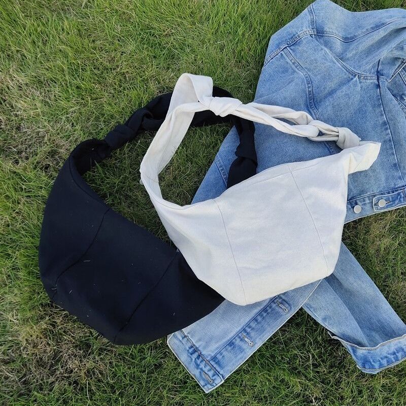 Women's Strap Knotted Korean Style Versatile Canvas Shoulder Bags