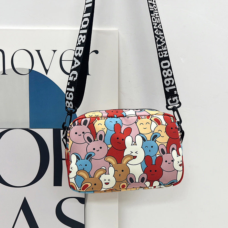 Cartoon Cute Rabbit Letter Strap Lightweight Shoulder Bags