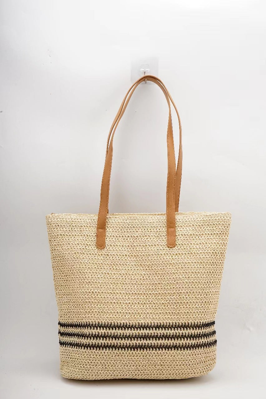 Summer Vacation Style Woven Large Capacity Handbags