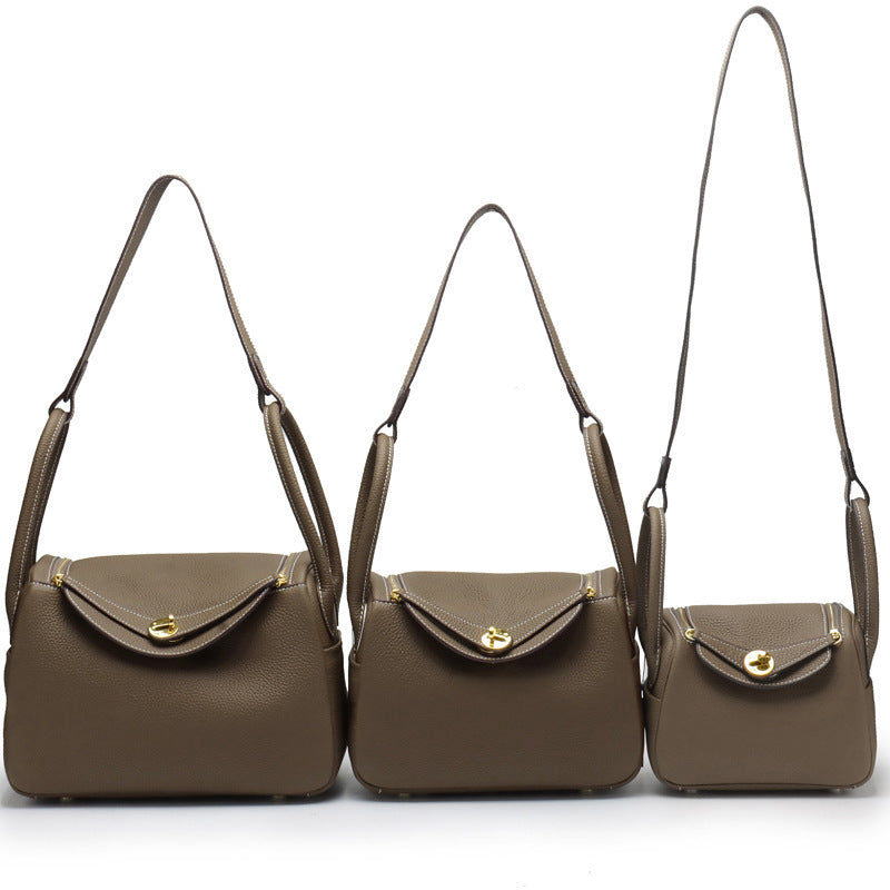 Layer Cowhide Lychee Pattern Lindy Doctor Genuine Shoulder Bags