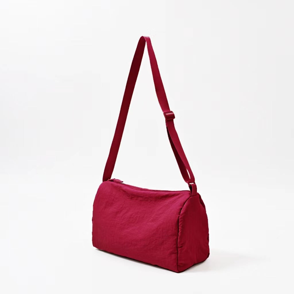 Nylon Fitness Female Solid Color Draping Crossbody Bags
