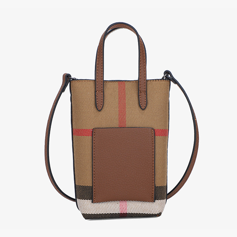 Women's Leather Texture Vertical Fashion Portable Handbags