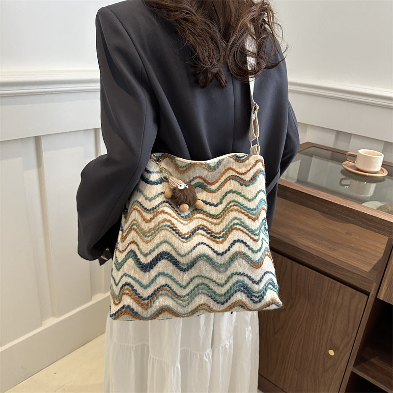 Women's Style Personalized Plaid Trendy Spring Large Capacity Shoulder Bags