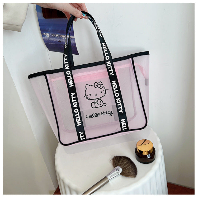 Image Mesh Transparent Cutout Wash Portable Handbags