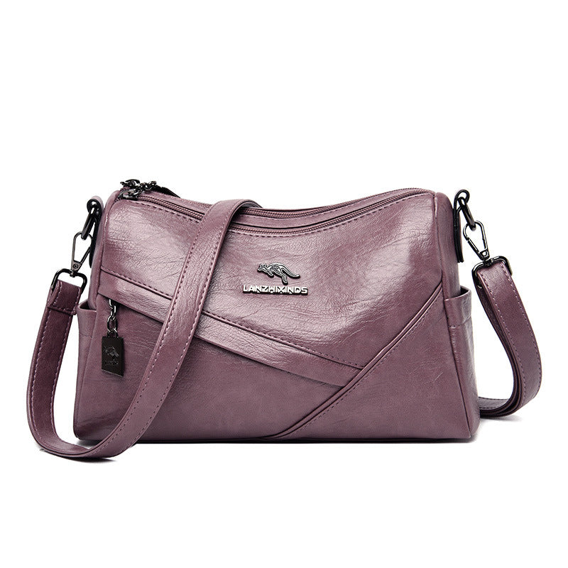 Women's Trendy Soft Leather Korean Style Large Crossbody Bags