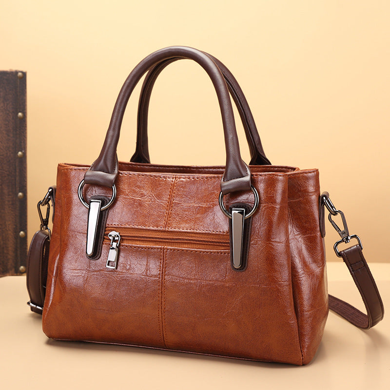 Women's Retro Contrast Color Personality Large Capacity Handbags
