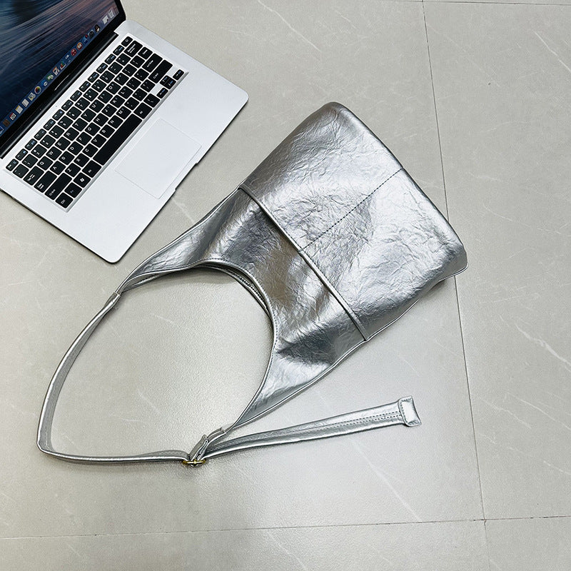 Women's Underarm Retro Textured Large Capacity Soft Shoulder Bags
