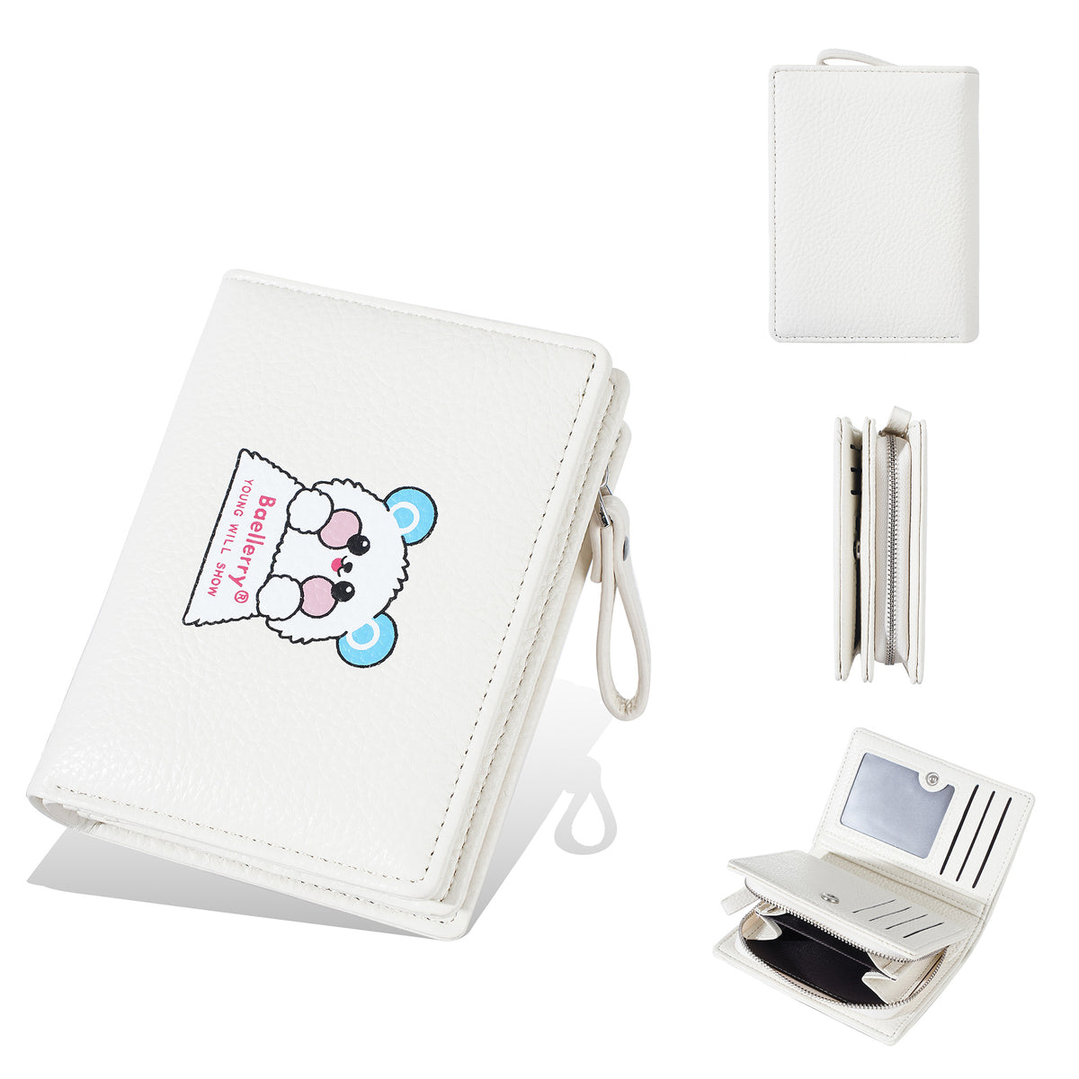 Women's Short Korean Cute Bear Printed Stylish Portable Ladies Wallet