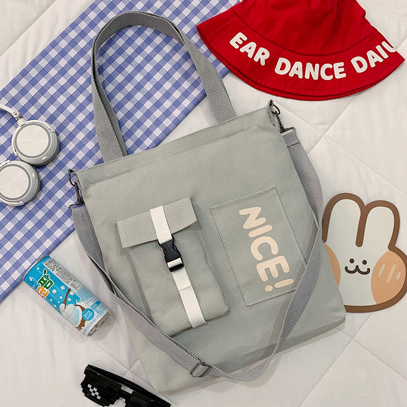 Canvas Female Class Korean Fashion Letter Shoulder Bags