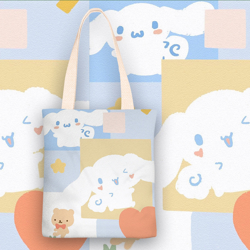 Cartoon Dog Anime Canvas Female One Shoulder Bags
