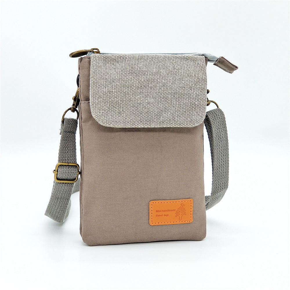 Women's Solid Color Canvas Simple Quality Crossbody Bags