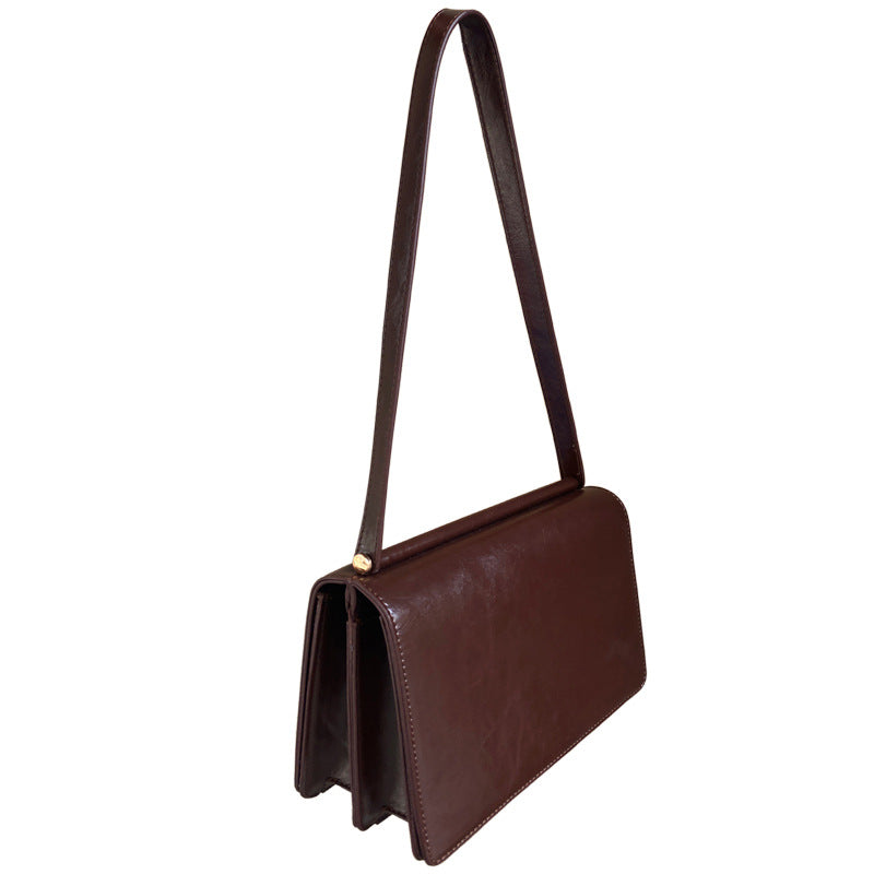 Women's Korean Retro Oil Wax Skin Underarm Niche Temperament Bags