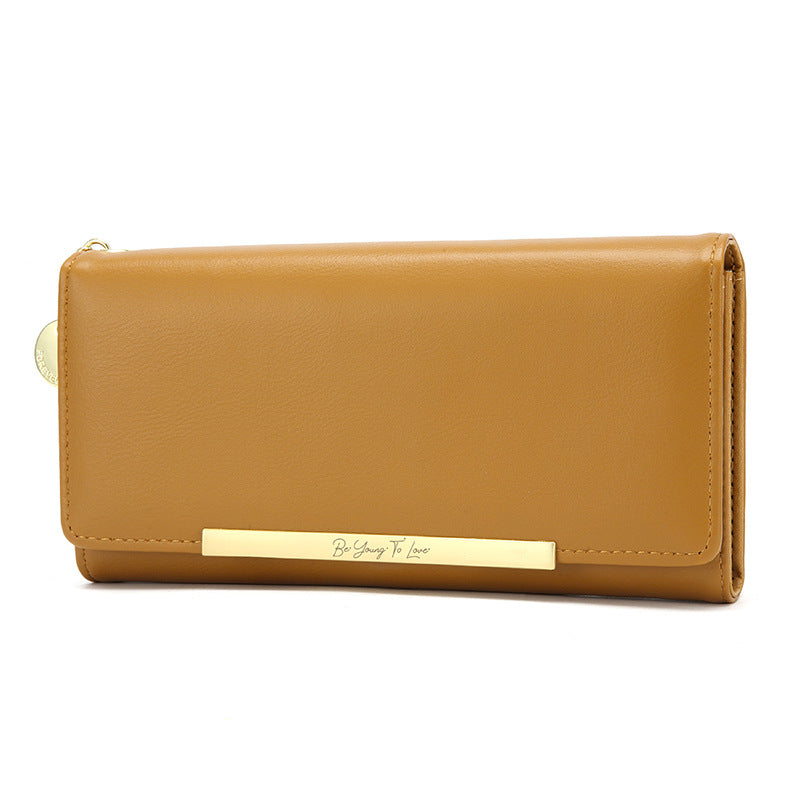 Women's Korean Long Solid Color Two-fold Super Purses