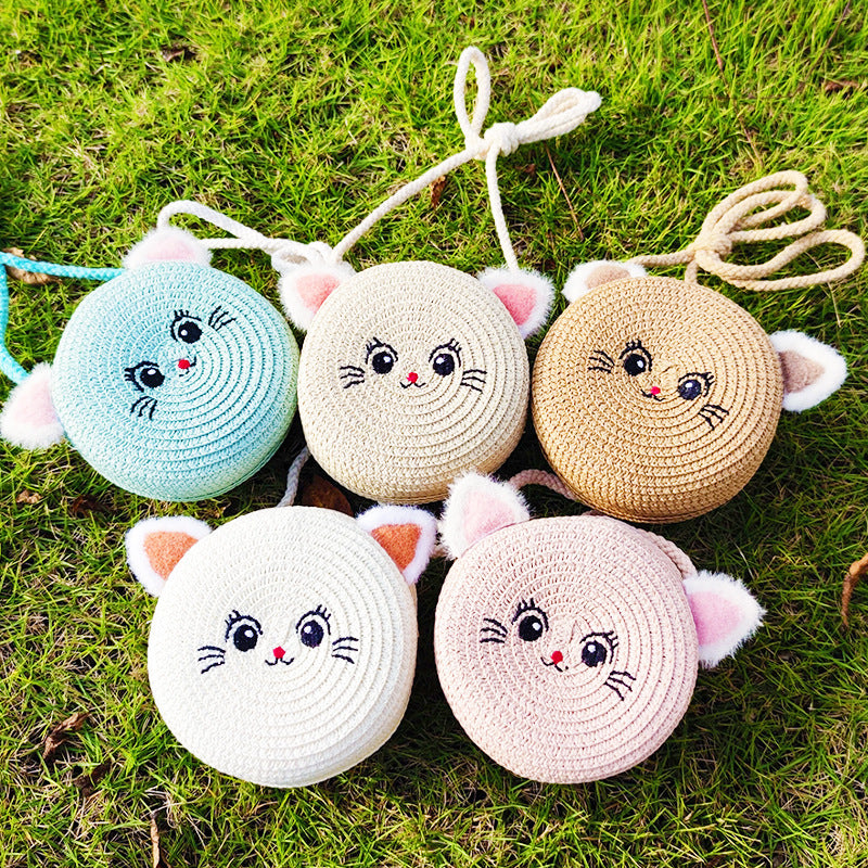 Children's Summer Trendy Woven Straw Cute Crossbody Bags