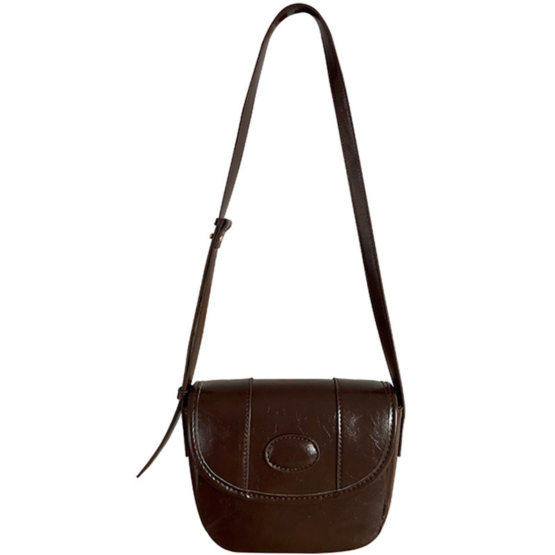 Women's Oil Wax Skin Saddle Niche Texture Fashion Crossbody Bags