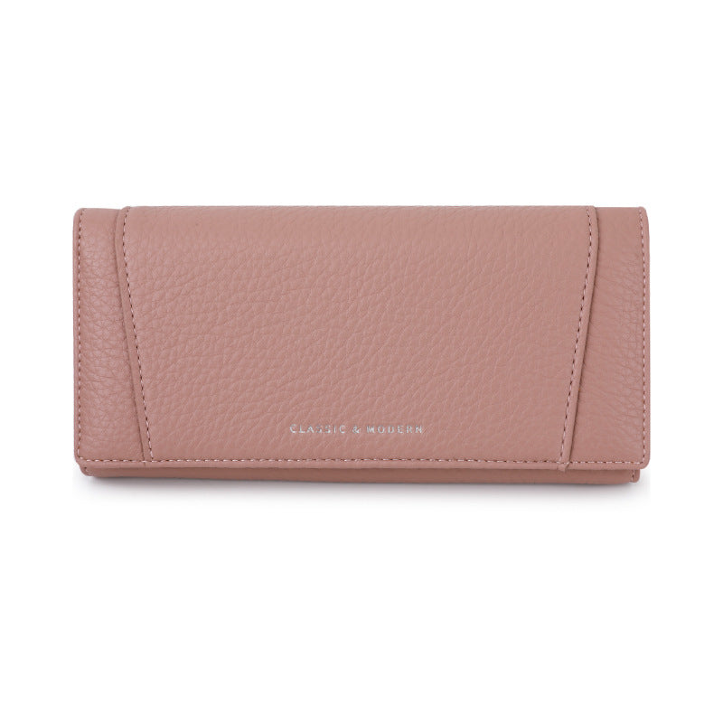 Women's Retro Lychee Pattern Storage Long Stylish Ladies Wallet