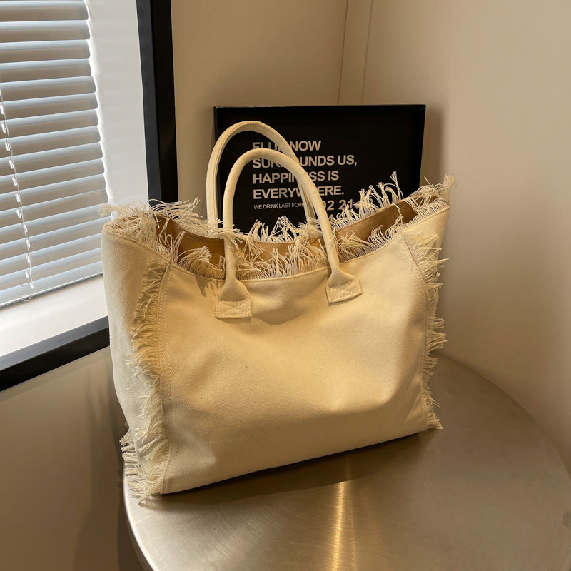 Large Capacity Design Tassel Advanced Texture Handbags