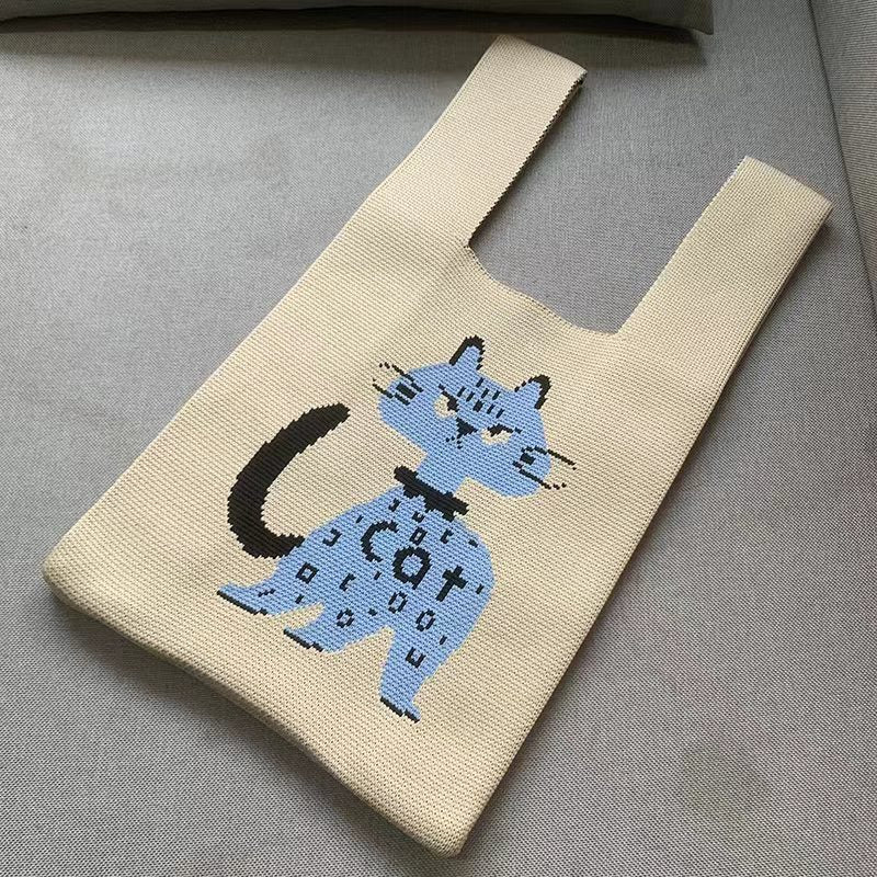 Women's Knitted Wool Vest Hand Carrying Box Handbags