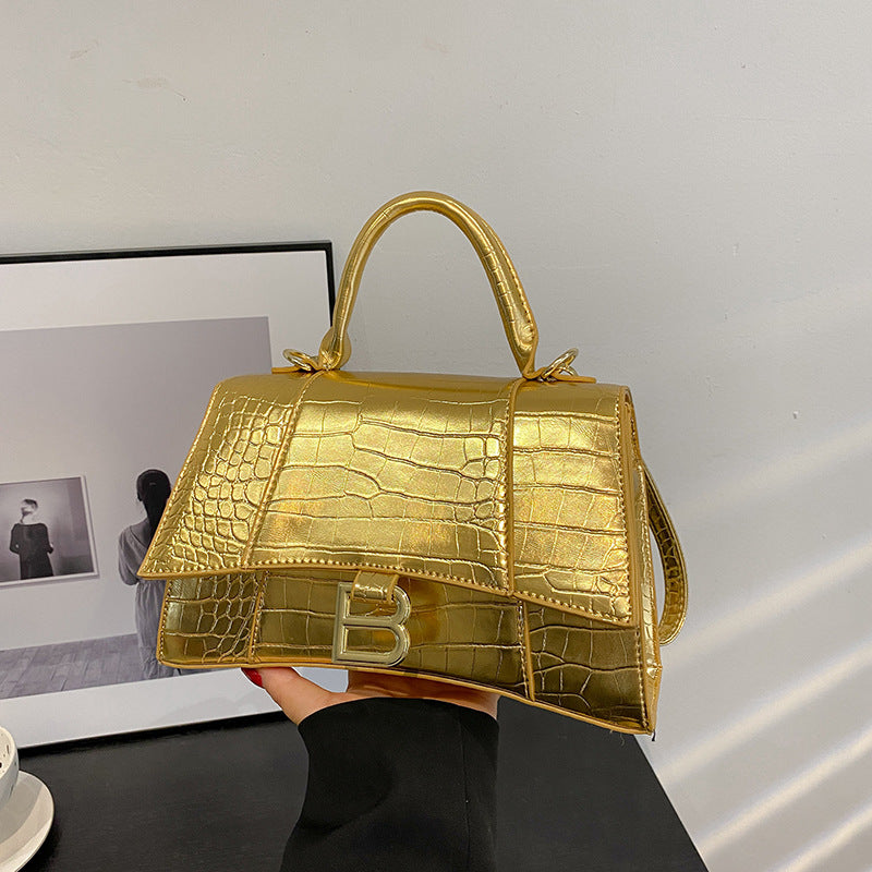 Women's Hourglass Fashion Crocodile Pattern Portable Crossbody Bags