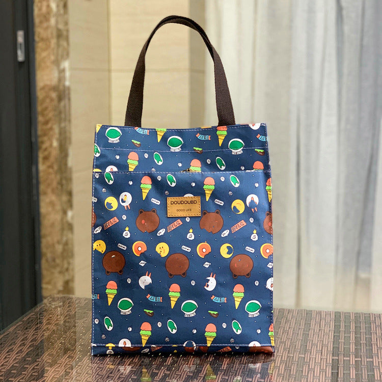Korean Style Waterproof Lunch Box Commuter Make-up File Handbags