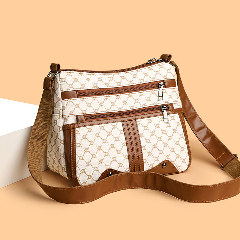Women's Stitching Pattern Mom Daily Commuting Crossbody Bags
