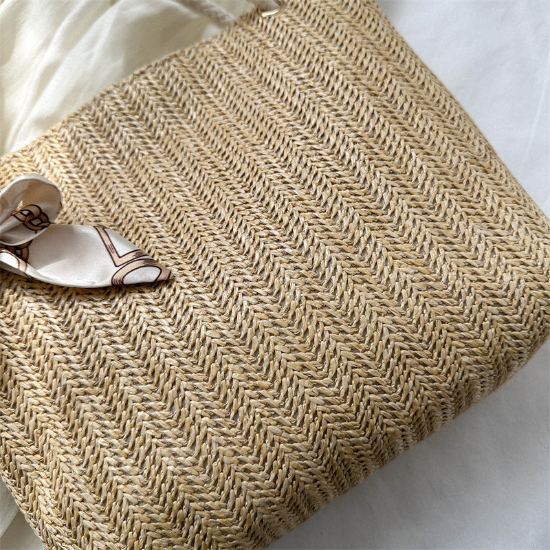 Women's Large Capacity Fashion Underarm Straw Shoulder Bags