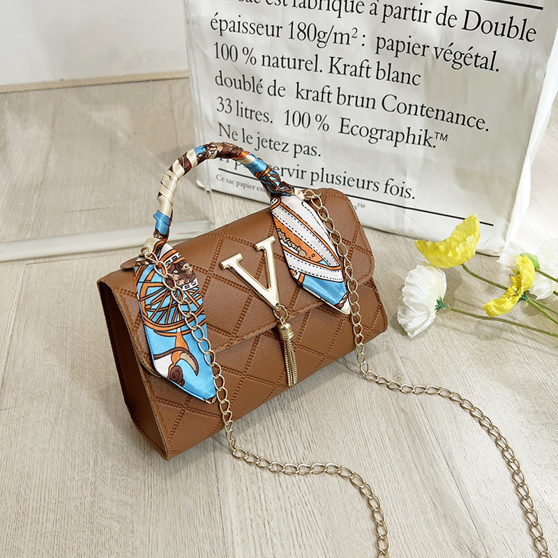 Trendy Women's Single Diamond Plaid Embossed Crossbody Bags