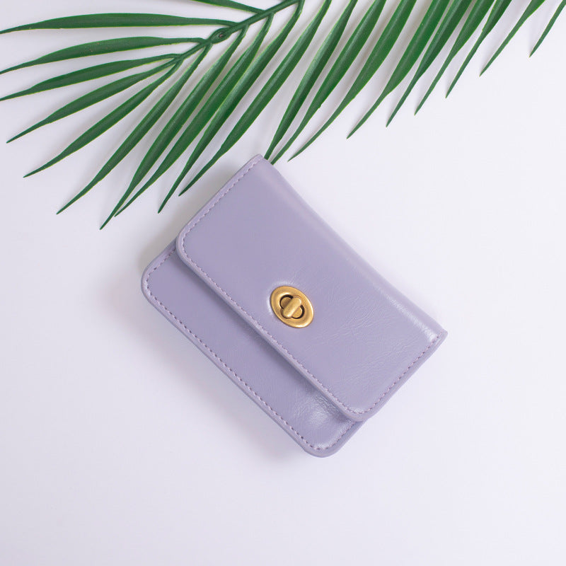 Women's Short Korean Style Simple Solid Ladies Wallets