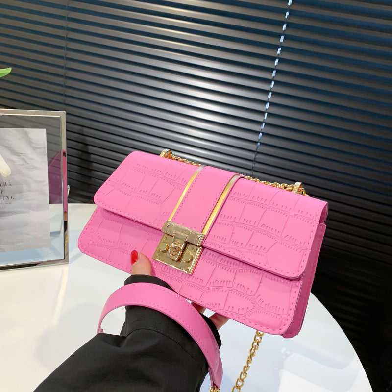 Underarm Korean Style Fashion Chain Trendy Texture Stone Crossbody Bags