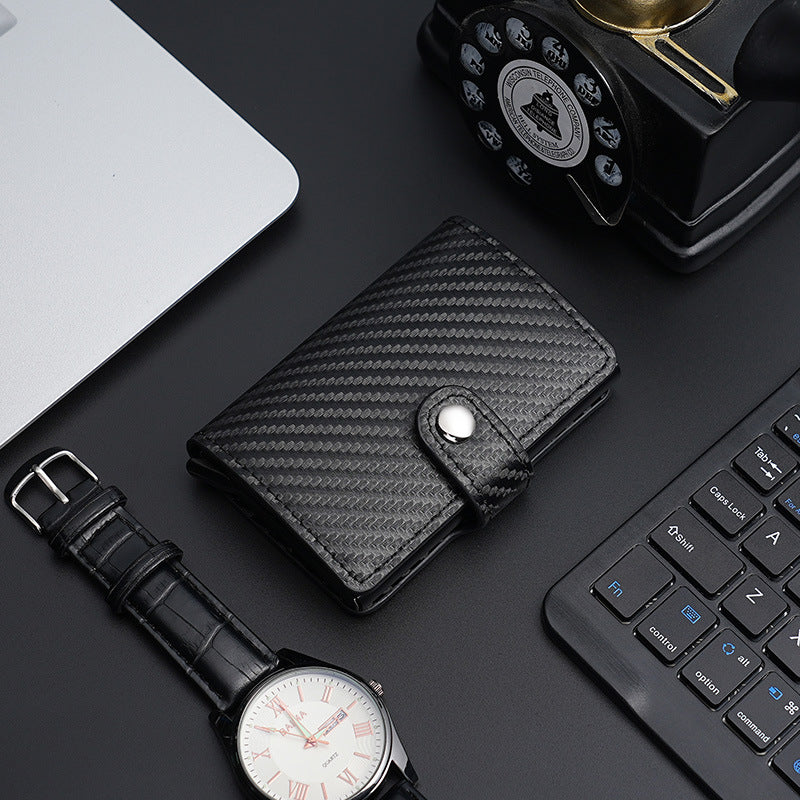 Comfortable American Gold Aluminum Alloy Automatic Card Holder